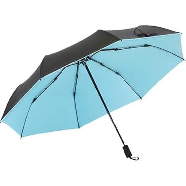 Imagem de Guarda-sol, Dobrável à Prova De Uv Viagem Ultraleve 8 Suporte De Guarda-chuva De Três Dobras Alça De Conforto Protetor Solar Viseira De Sol De Uso Duplo, Blue