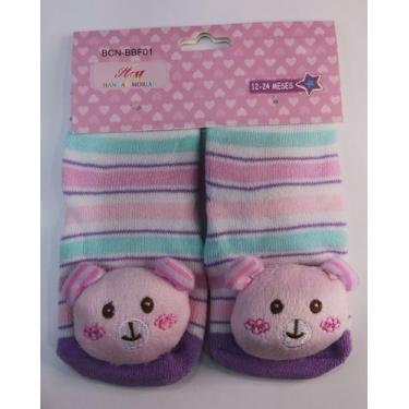 Imagem de Meia menina infantil com Bichinho variados cores antiderrapante - HHW,