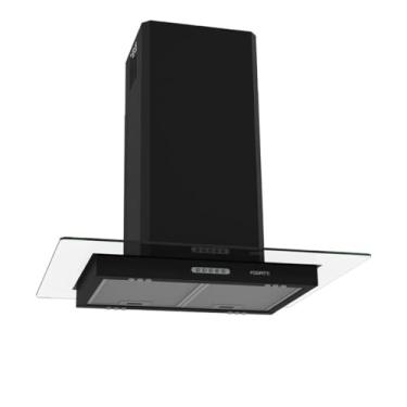Imagem de Coifa Exasutor Ilha Vidro Reto 75cm Black Fogatti 4 a 6 Bocas 220V