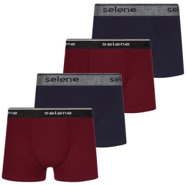 Imagem de Kit 4 Cueca Boxer Box Selene Infantil Kids Algodão Original, G, Preta 