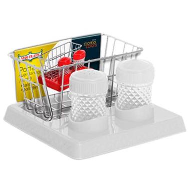 Imagem de Porta Guardanapo + sache + saleiro + paliteiro  Niquelart