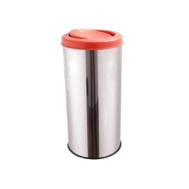 Imagem de Lixeira Inox Com Tampa Flip-TopInox (Basculante) 35 Litros Largo - CM 