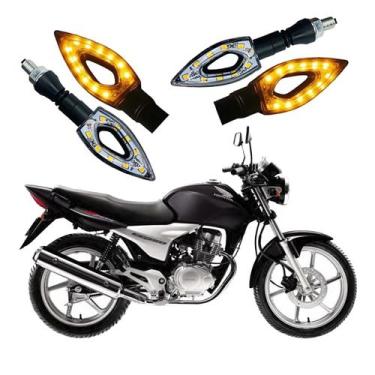 Imagem de Kit 4 Setas Esportivas de Led P01 Modelo Flecha vazado para Moto Honda