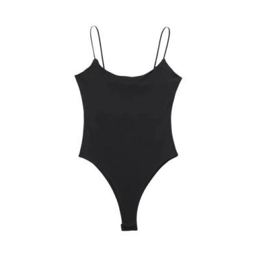 Imagem de Body Feminino Sexy Sem Costas Branco Preto Justo Macacão Lingerie 2025