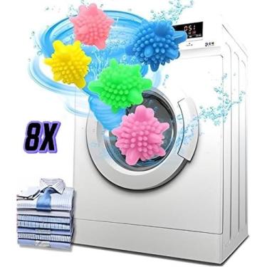 Imagem de Kit 8 Esferas Magicas para Bater Roupas Reutilizavel Maquina de Lavar 