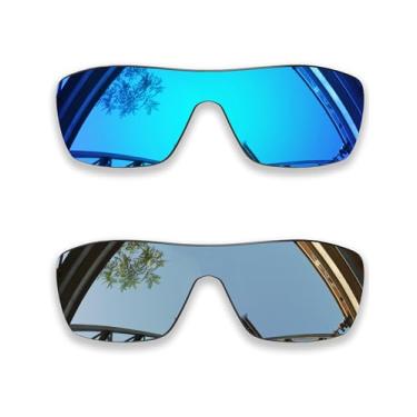 Imagem de SmartVLT Lentes de substituição masculinas de titânio azul gelo e prata para óculos de sol Oakley Turbine Rotor OO9307