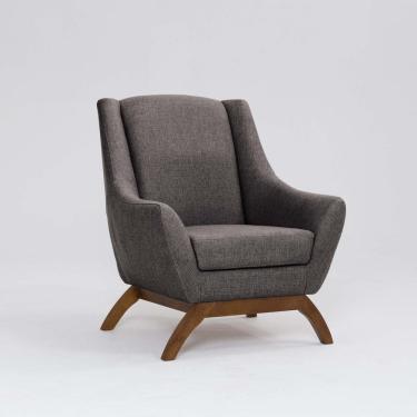 Imagem de Poltrona para Sala de Estar Base em Madeira Juliet Mescla Marrom