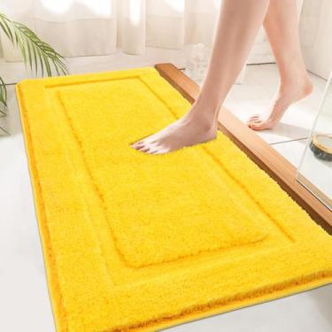 Imagem de Tapete de banheiro SHACOS Super Soft 60x150cm amarelo