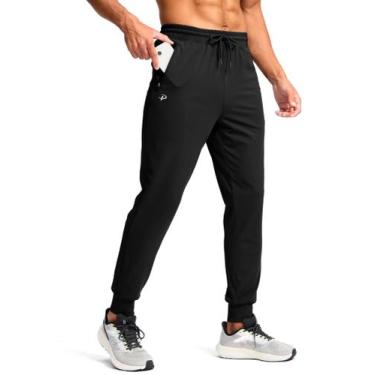 Imagem de Calça de moletom masculina Pudolla Athletic para corredores preta XL