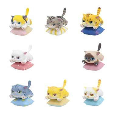 Imagem de Whtkoph 8 Miniaturas de Gatos, Lindas Miniaturas de Gatinhos, Esculturas de Animais para Decoração de Paisagens, Escritórios, Pátios E Mesas, 4cm X 6cm X 5cm