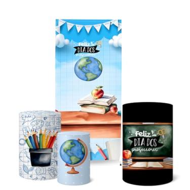 Imagem de Trio Capas Cilindro + Painel Lateral Romano Dia do Professor (K5PROF0003)