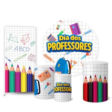 Imagem de Trio Capas Cilindro + Painel 1,50m + Lateral Dia Dos Professores (K2PROF0004)