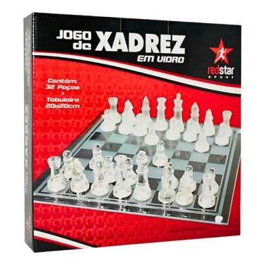 Imagem de Jogo Tabuleiro De Xadrez De Vidro Luxo 20x20cm 32 Peças
