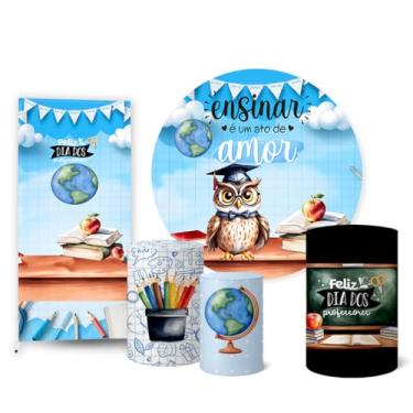 Imagem de Trio Capas Cilindro + Painel 1,50m + Lateral Dia Dos Professores (K2PROF0003)