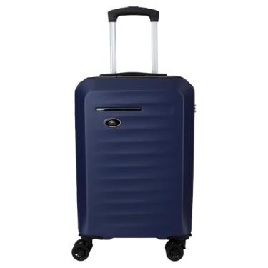 Imagem de Mala de Viagem de Bordo Expansível Fibra Rígida ABS com Rodas duplas de engate removível que giral 360º e cadeado acoplado (Azul)