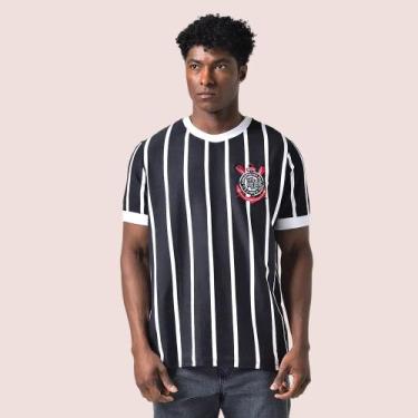 Imagem de Camiseta Masculina Retrô Corinthians Democracia 1982 Preto, Preto, M