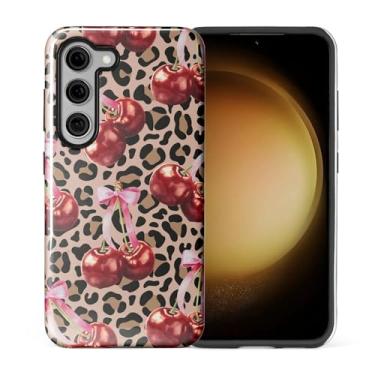 Imagem de ilikediy Capa para Samsung Galaxy S23 FE, HL2 Estética Leopardo Cereja Arco Híbrido 2 Camadas Capa Protetora de Silicone Design Padrão Capa