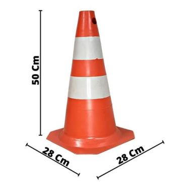 Imagem de Cone Sinalização Laranja E Branco ou preto amarelo rigido varios taman