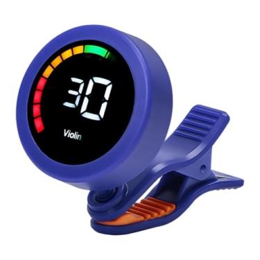 Imagem de simhoa Afinador de guitarra com clipe, fácil de usar, display LCD versátil, afinação rápida e precisa, banjo, ukulele para iniciantes, baixo, violino, Azul