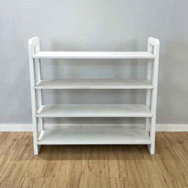 Imagem de Aparador de Madeira Pinus Linea de 4 Prateleiras Ample Branco - ArtFac