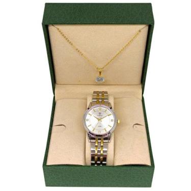 Imagem de Relógio Feminino Tuguir Analógico 9182B Prata E Dourado