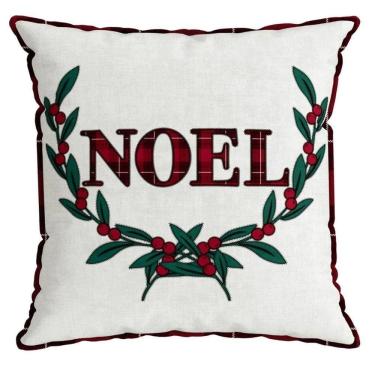 Imagem de Almofada Natalina Bordado Noel 445483 43X43Cm Belchior