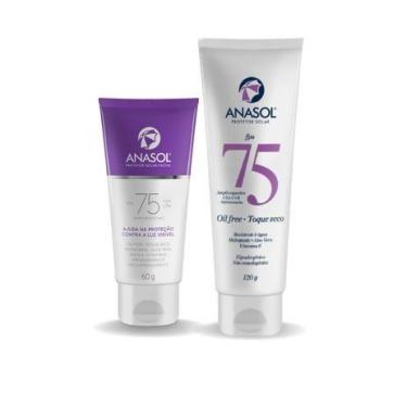 Imagem de Combo Anasol Protetor Facial FPS 75 60G + Corporal FPS 75 120G Vegano