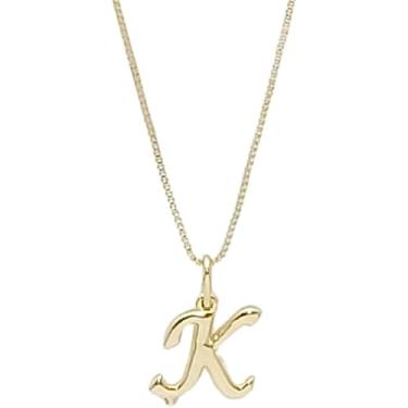Imagem de Colar Feminino com Letra Inicial – Pingente Personalizado Elegante – Corrente Semi Joia Banhada a Ouro 18K – Presente Sofisticado para Mulher - Stella Vilela Semi Joias (K)