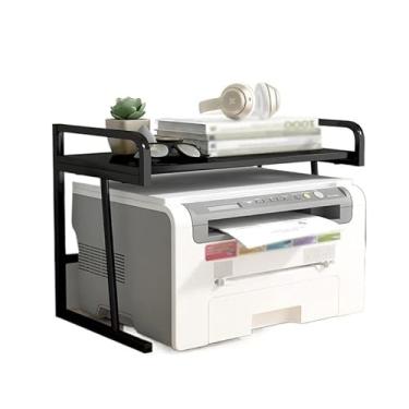 Imagem de URGDWEKJY Suporte de impressora rack de impressora de camada dupla armazenamento escritório desktop pequena copiadora doméstica prateleira suporte de impressora (A)