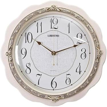 Imagem de EHVYBDX Relógio de parede decorativo de plástico, moderno, casa, sala de estar, quarto, decoração, relógio de parede, mudo, 39,5 cm, alto e leve