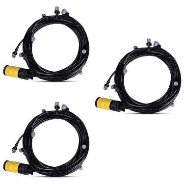 Imagem de Mangueira Climatizadora Nevoa Kit 3 Uni Sistema Irrigacao Portatil Jardim Quintal Grama 10 M