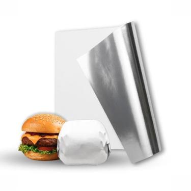 Imagem de Papel Acoplado Branco Térmico Com 500 Un Hamburguer Lanche 38 X 30 - P