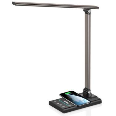 Imagem de Lâmpada de mesa AFROG LED de 5ª geração 15W com carregador sem fio e U