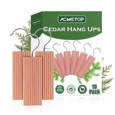 Imagem de Pacote de 15 Cedar Hang Ups ACMETOP 100% natural para roupas