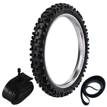 Imagem de Kit Pneu Xr 250 Tornado Crf 230 80/100-21 51m Rw33  Rinaldi + Camara + Cinta