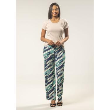 Imagem de Calça Pantalona Pau a Pique Estampada Azul