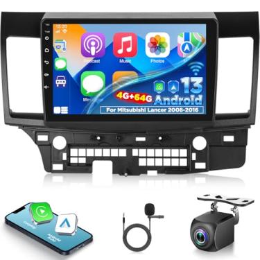 Imagem de Rádio veicular Android 4+64G para Mitsubishi Lancer 2008-5017 - estéreo com tela sensível ao toque de 10,1 polegadas com Carplay e Android Auto, 32EQ DSP, WiFi, GPS + câmera de visão traseira AHD