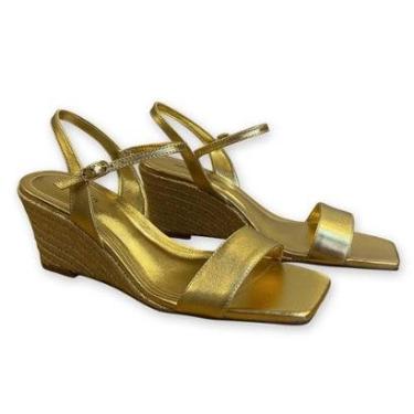 Imagem de Sandália Arezzo Dourada Plataforma Corda-Feminino