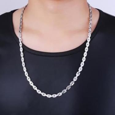 Imagem de Colar masculino de aço inoxidável marinho/bizantino/corrente de cabo masculino grosso resistente hip hop joias 45-66 cm, 22 inch, Ouro amarelo, Sem Pedra Preciosa