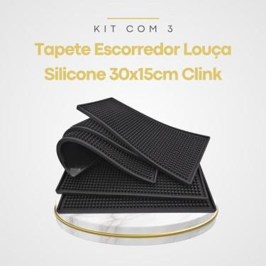 Imagem de Kit 3 Tapete Escorredor Louça Silicone 30X15Cm Clink