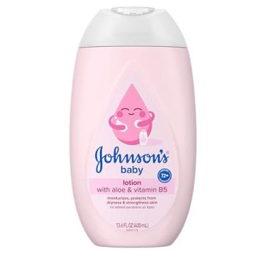 Imagem de Johnson's Loção hidratante rosa suave para bebês com óleo de coco para pele delicada do bebê, sem parabenos, ftalatos e corantes, hipoalergênica e testada por dermatologistas, cuidados com a pele do bebê, 30 ml