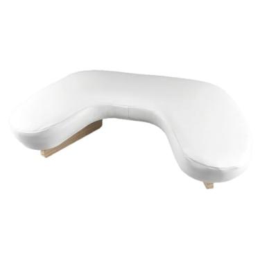 Imagem de MotiveTech Apoio de mão em formato de U para unhas, portátil, versátil e confortável, acessório profissional leve com base de madeira e revestimento, Branco