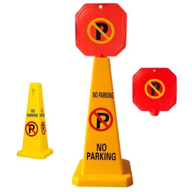 Imagem de Cone Estacionamento Sinalizaçao Viaria Obra Estrada Avenida Rua Placa Proibido Estacionar Area Restrita Isolamento