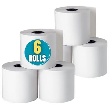 Imagem de 1 rolo de calculadora/máquina de adicionar do escritório, 4,5 kg, 1,27 cm, 6,35 x 150 metros, branco (6)