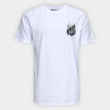 Imagem de Camiseta Santos Masculina - Surf Center, Branco, GG