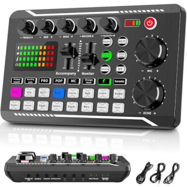 Imagem de Placa de Som Ao, Mixer de Profissional, Porta USB, Com Cancelamento de Ruído, Existem 16 Efeitos Sonoros, Para Gravação de Podcasts e Transmissão em Direto
