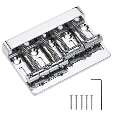 Imagem de QWORK Ponte de guitarra Bass Bridge, compatível com baixo de 4 cordas, peças de reposição para Bass Bridge