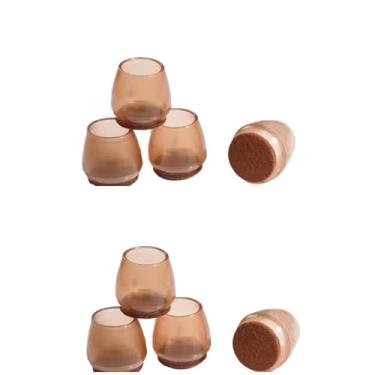 Imagem de Kit 4, 8,16 Protetor de Silicone e Feltro Para Pé de Cadeira e Mesas(8,Redondo-28MM)