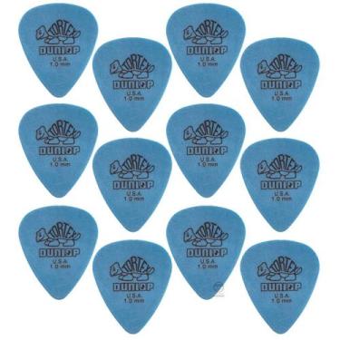 Imagem de 12 Palheta DUNLOP Tortex 1.0 mm Standard guitarra 418r azul