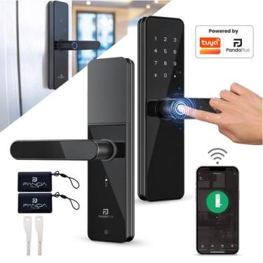 Imagem de Fechadura Biométrica Eletrônica Digital Wifi Inteligente Porta Maçanet